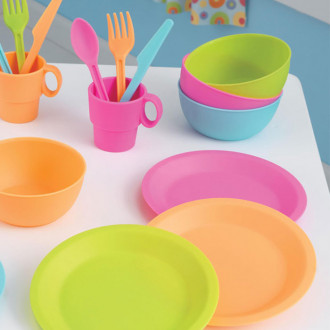 KidKraft Zestaw naczyń i zestaw do gotowania w jasnych kolorach 63319