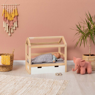 MUSTERKIND® Puppen-Hausbett Viola natur/weiß