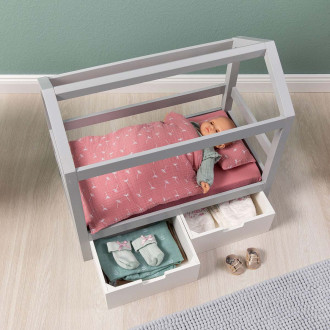 MUSTERKIND Puppen-Hausbett Viola grau/weiß