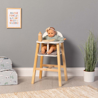 MUSTERKIND® Doll high chair Viola white / natural / gray