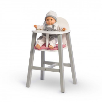 MUSTERKIND® Doll high chair Viola gray / white / pink