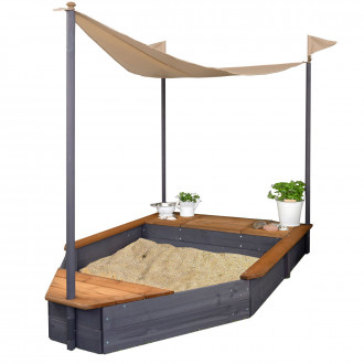 Meppi Sandkasten Boot Usedom anthrazit / braun