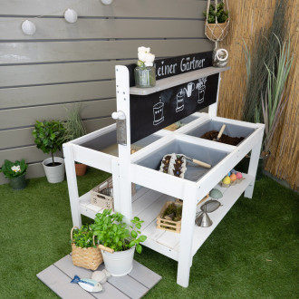 Meppi cocina de barro Pequeño Jardinero Flexi - gris blanco