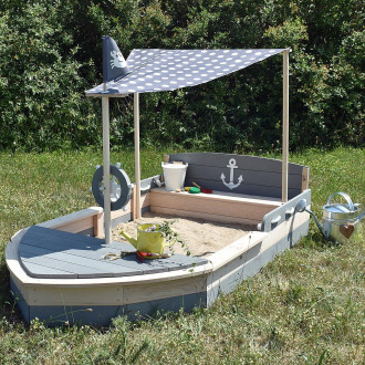 Sun Sandkasten Boot Krabbe grau-natur