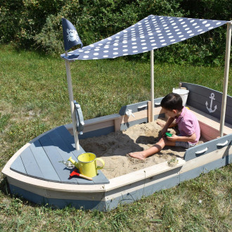 Sun Sandkasten Boot Krabbe grau-natur