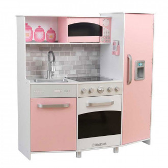 kidkraft pink wooden kitchen