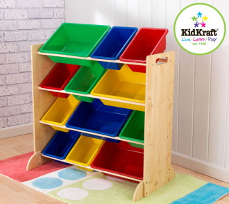 Kidkraft Estantería con cajones de almacenaje en colores primarios
