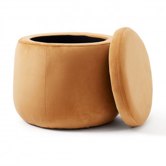 Kids Concept Sitzkiste rund Samt gelb