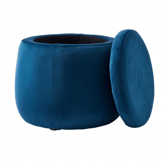 Kids Concept Sitzkiste rund Samt blau