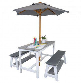 Meppi dinette per bambini Amrum con paralume grigio/bianco