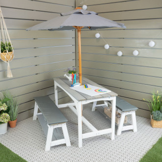 Meppi dinette per bambini Amrum con paralume grigio/bianco