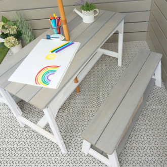 Meppi dinette per bambini Amrum con paralume grigio/bianco