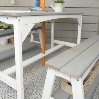 Meppi dinette per bambini Amrum con paralume grigio/bianco