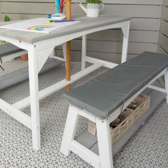 Meppi dinette per bambini Amrum con paralume grigio/bianco