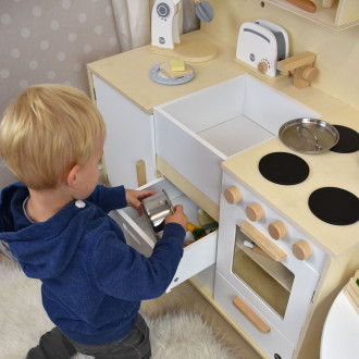 Meppi Copenhagen Wooden Pretend Play Toy Kitchen - grey