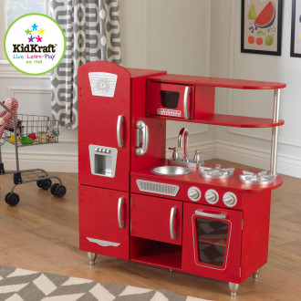 KidKraft Czerwona kuchnia dla dzieci w stylu retro 53173
