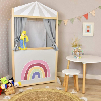 Meppi Kaspertheater Regenbogen grau / natur