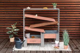 MUDDY BUDDY® Wasserbahn Aqua Tower warmgrau-puderrosa