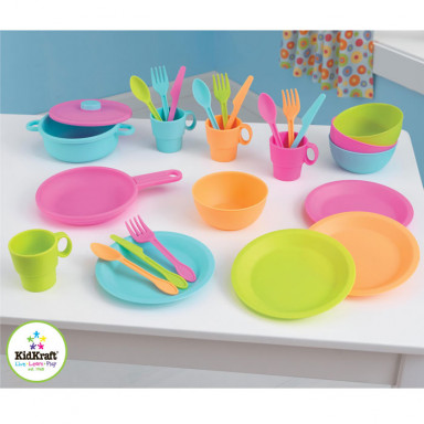 KidKraft BATTERIE DE CUISINE 27 PIECES, COULEURS VIVES 63319