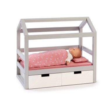 MUSTERKIND® Lit maison de poupée Viola gris / blanc