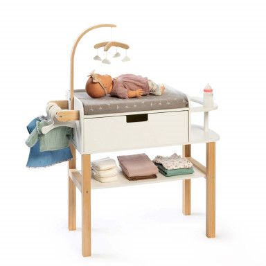 MUSTERKIND® Table à langer pour poupée Viola naturel / blanc