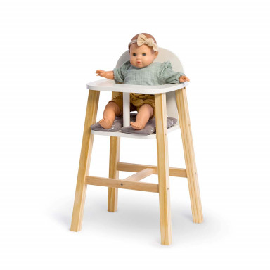 MUSTERKIND® Puppenhochstuhl Viola weiß/natur/grau