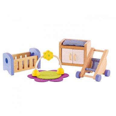 Hape Puppenhausmöbel Babyzimmer