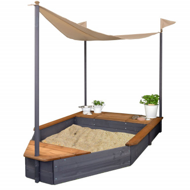 Meppi Sandkasten Boot Usedom anthrazit / braun