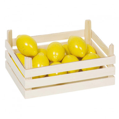 Goki Kaufladenzubehör Zitronen in Obstkiste