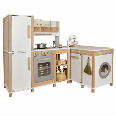 kindsgard Cuisine enfant équipée laekkermad petite bois blanc