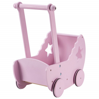 Kids Concept Puppenwagen mit Decke und Matratze rosa