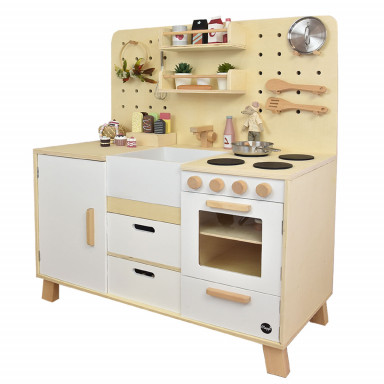 Meppi Cucina per bambini Copenhagen, bianco / natura