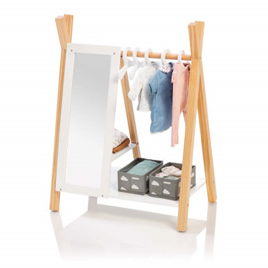 MUSTERKIND® Puppen-Schrank - Barlia natur/weiß