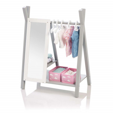 MUSTERKIND® armoire pour poupées  - Barlia gris / blanc