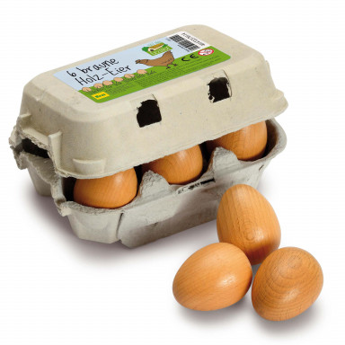 Erzi Eggs, brown sixpack - 17011