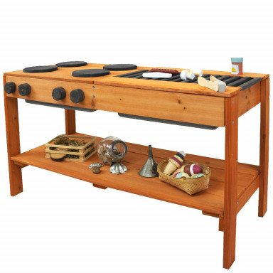 Meppi Matschküche Grill anthrazit / teak