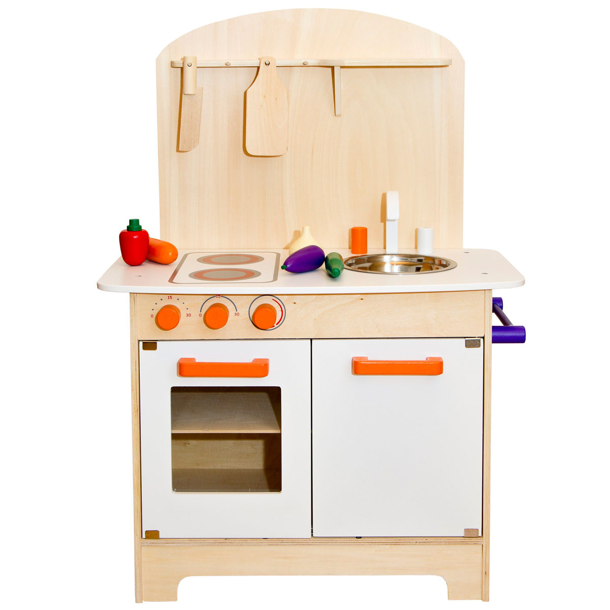 EcoToys Kinderküche aus Holz Zubehör Kochgeschirr Spielzeugküche Mini 