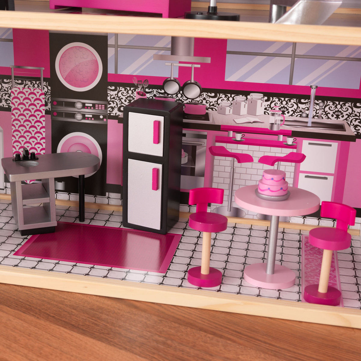 Kidkraft Puppenhaus Glitzer Puppen Villa Aus Holz 65826